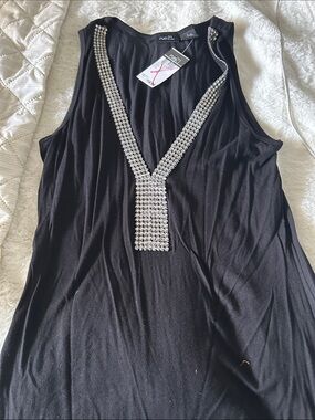 rue21 Black Rhinestone-Trim Sleeveless Tank